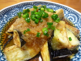 揚げなすの麺つゆ仕立て