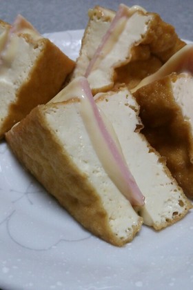 チンするだけ!厚揚げのハムチーズ