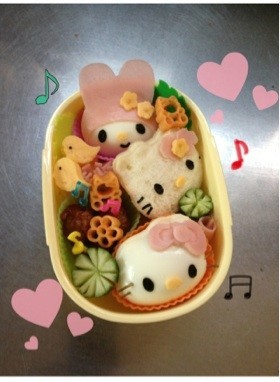 キャラ弁 キティーとマイメロのお弁当 By Mi No がんばる主婦のキャラ弁写真まとめ Naver まとめ