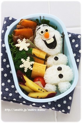 クリスマスにも♡アナ雪　オラフ　キャラ弁