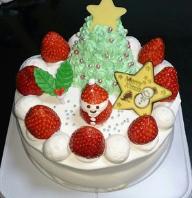 サンタさんとツリーのｸﾘｽﾏｽケーキ クリスマスケーキの作り方 簡単デコレーション Naver まとめ
