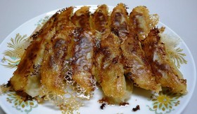 王将風、羽付き餃子の焼き方