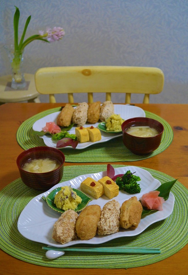 19 02 04 月 いなり寿司プレートランチ 食 卓 の あ る 風 景 クックパッドブログ