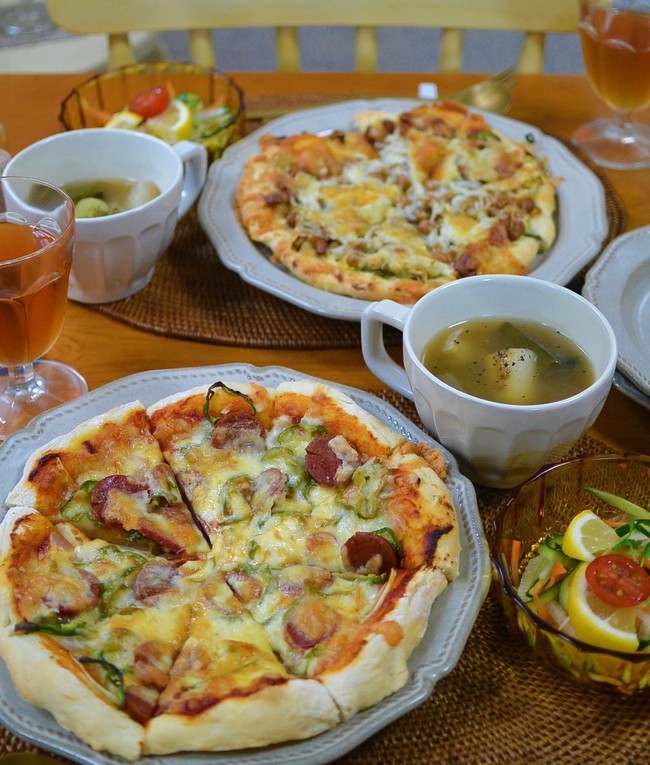 19 03 28 木 ミックスピザ しらす納豆ピザでランチ 食 卓 の あ る 風 景 クックパッドブログ