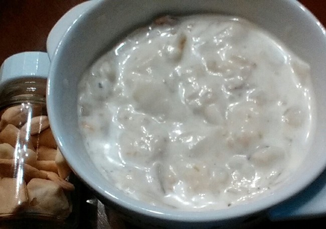 クラムチャウダー オイスタークラッカー添え 艶気の蒲焼 クックパッドブログ