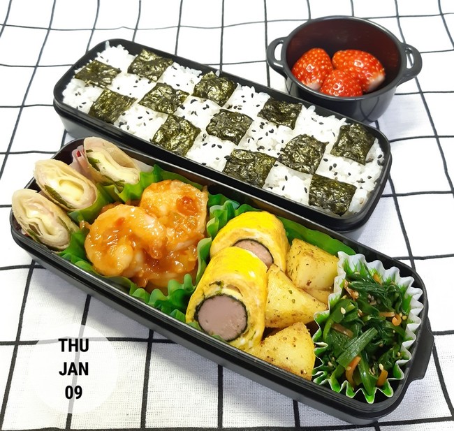 1 9 エビチリのり弁 ゆづキッチン 中学生のお弁当 クックパッドブログ