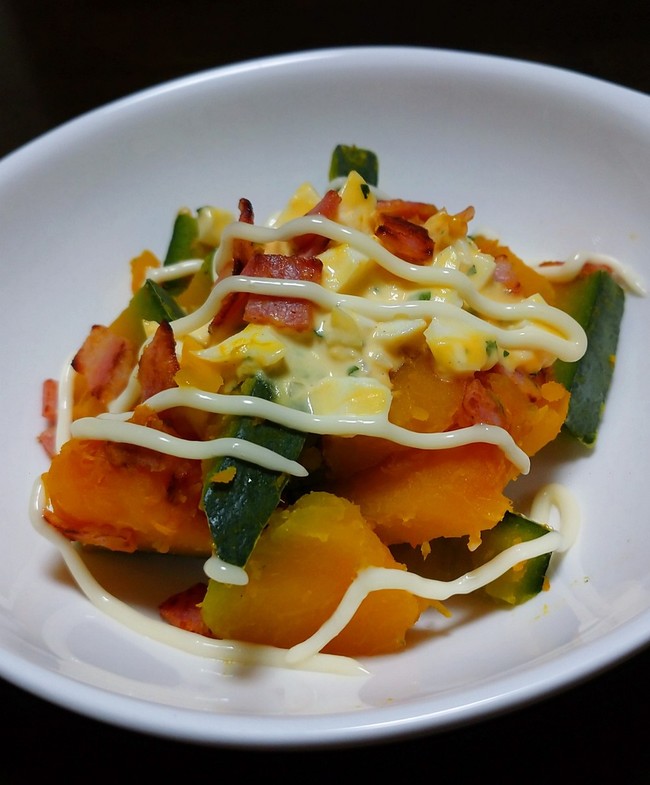 南瓜とカリッとベーコンのタルタルサラダ 己彩 こあや さんちの Cooking File クックパッドブログ