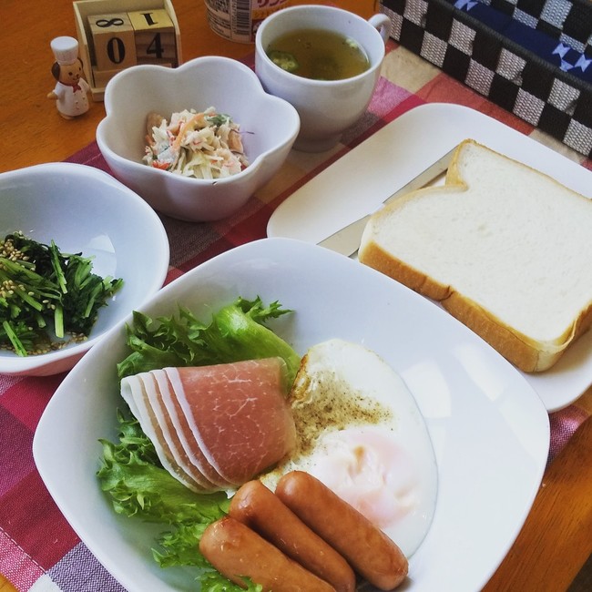 4 4 土 中３男子の朝ごはん みっくんフラワーのご飯日記 クックパッドブログ