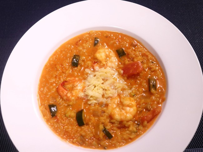 エビと野菜のトマトクリームリゾット 豪華バージョン クッキングsパパのキッチン クックパッドブログ