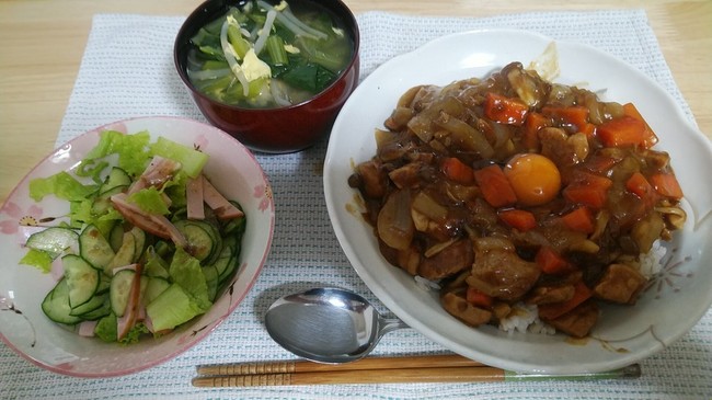 5 24 夕食 ポークカレー 卒 単身赴任の自炊 外食記録 クックパッドブログ