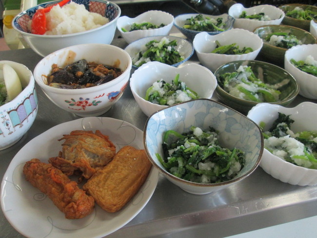 麻婆茄子とほうれん草のおろし和え かきいちの今日の昼ご飯 クックパッドブログ