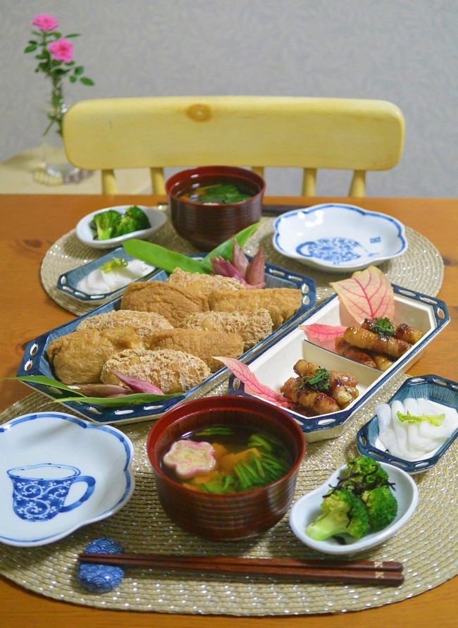 09 18 金 いなり寿司 白ネギの豚バラ肉巻き 食 卓 の あ る 風 景 クックパッドブログ 09 18 金 いなり寿司 白ネギの豚バラ肉巻き 食 卓 の あ る 風 景 クックパッドブログ