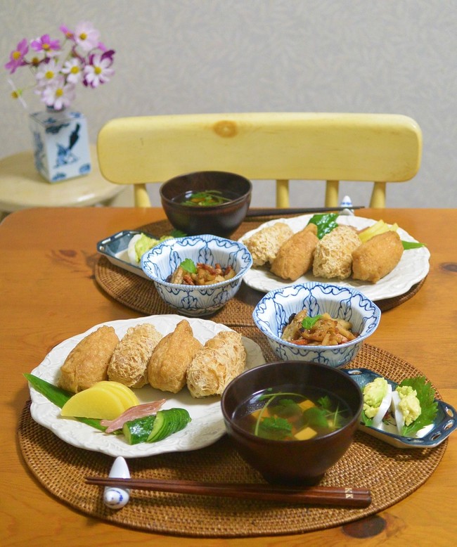10 08 木 いなり寿司 食 卓 の あ る 風 景 クックパッドブログ