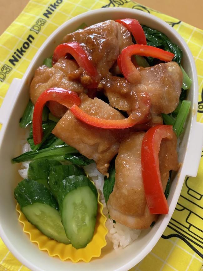 鶏もも肉の味噌ダレ丼弁当 ピンクのたまごのお弁当日記 クックパッドブログ