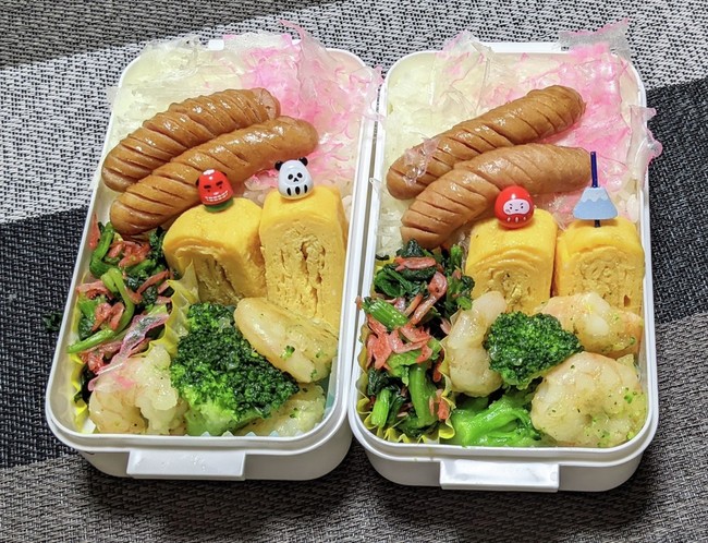 高校生三男君弁①⑨①(高二 )＆☆*社会人次男君弁 .* ♡ゆけりん♡のドタバタ日記♫ クックパッドブログ