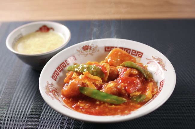 鶏のトマ玉子炒めランチ バーミヤンの日替わりランチ クッキングsパパのキッチン クックパッドブログ