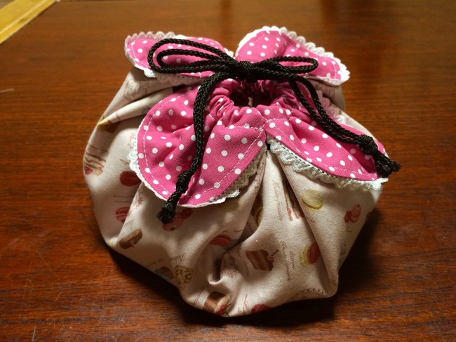 花びら巾着 出来ました ちょっぴり楽しく クックパッドブログ