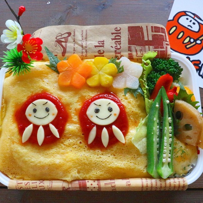 合格祈願 だるまオムライス弁当 ｒｉｉ クックパッドごはんアルバム クックパッドブログ