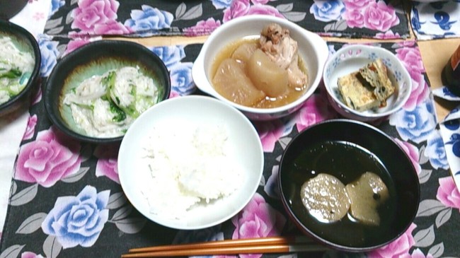 手羽元大根定食の夕飯 Tohiyaのひとりごと クックパッドブログ