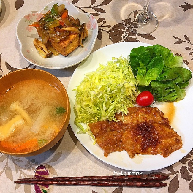 豚の生姜焼きと絹揚げの野菜あんかけ ままごはん 改めばぁばまんまのごはん日記 クックパッドブログ 豚の生姜焼きと絹揚げの野菜あんかけ ままごはん 改めばぁばまんまのごはん日記 クックパッドブログ