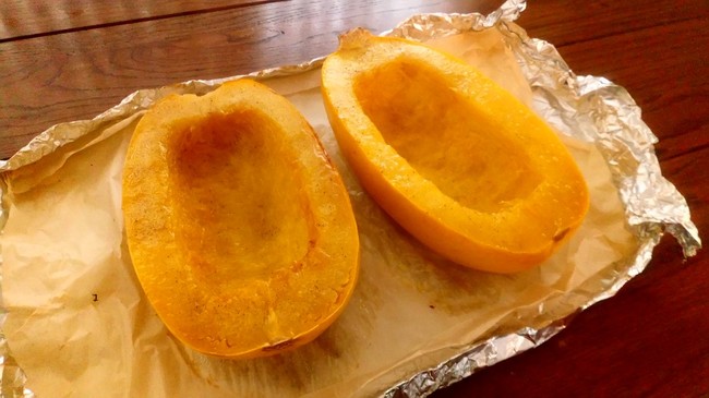 Spaghetti Squash かぼちゃ イン アメリカ 4 キッチン イン カリフォルニア クックパッドブログ
