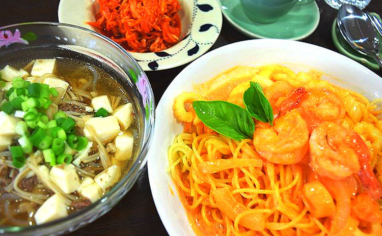 暑い日にピリ辛韓国料理 驚く美味しさ★コチュジャンクリームパスタ