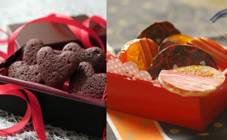 バレンタインは手作りで!自家製オランジェットとハートのチョコケーキ