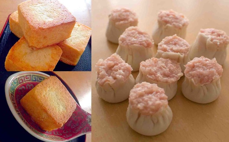 餡が5分で作れるパイナップルケーキと皮も手づくりの焼売