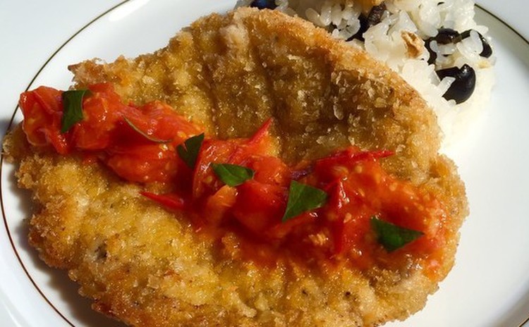 しらすのパスタの前菜風〜ミラノ風カツレツ&ブルーベリーチーズケーキ