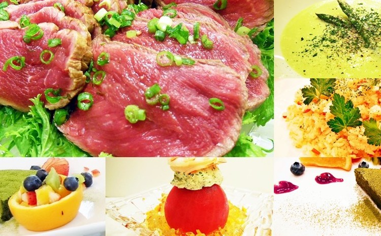 リクエスト企画★牛のたたき味比べ・果物飾り切り・ガトー抹茶他✿土産付