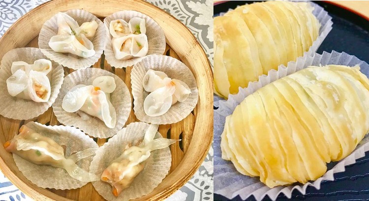 蝦蒸し餃子の生地で細工点心&大根パイ