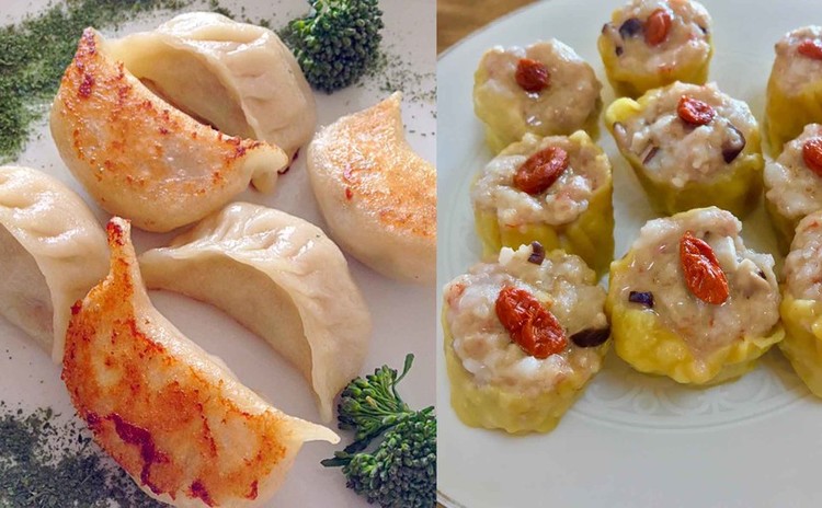 豚シュウマイ追加⭐️冷めてもやわらかい皮で作る焼き餃子と蝦シュウマイ