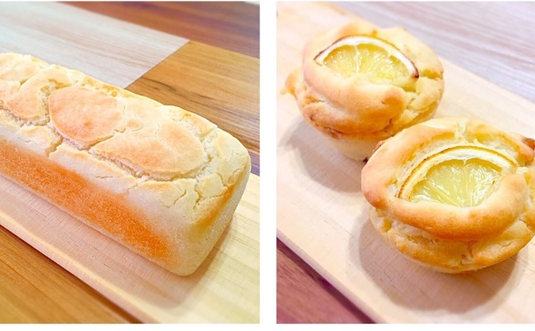基本の米粉パンとレモンマフィン