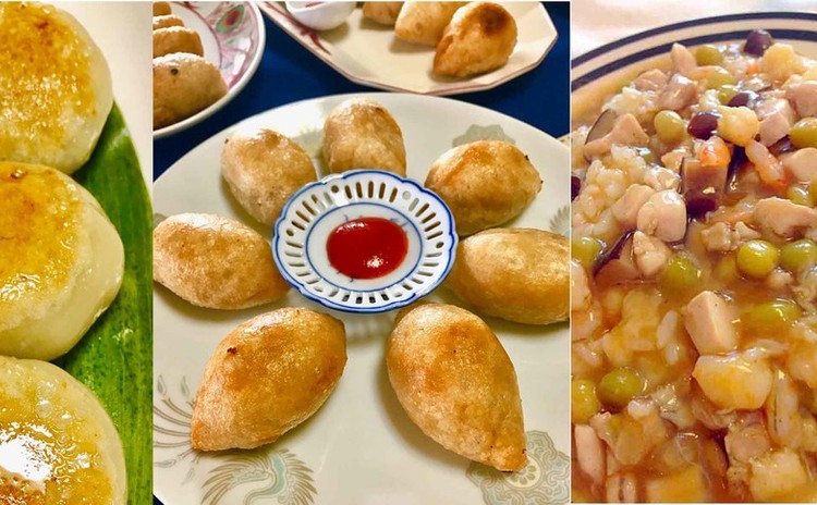 浮粉生地で作るニラ饅頭&ハムスイコと福建炒飯