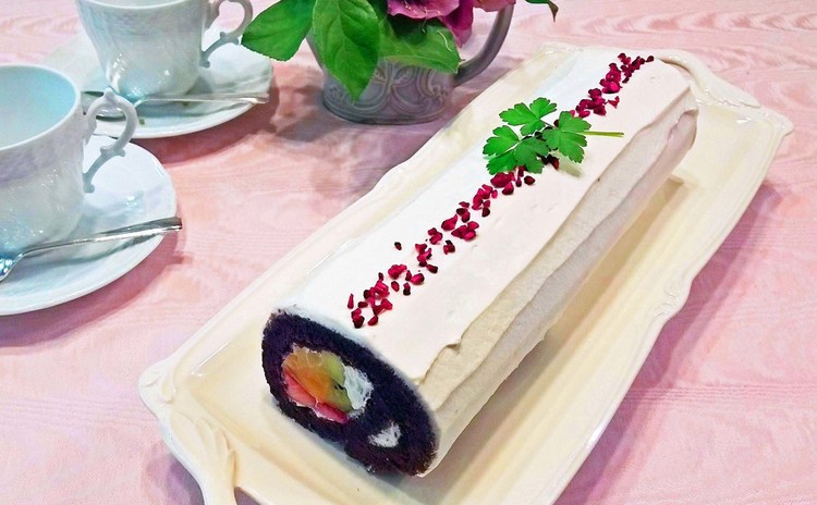 はじめてさんにも出来るフルーツたっぷりチョコレートロール❤