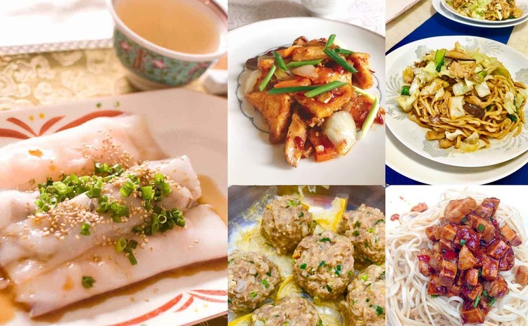腸粉、上海冷麺、上海焼きそば、家常豆腐、山竹牛肉球