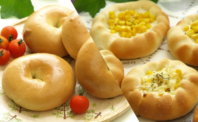 手捏ねでもっちりベーグル&マヨコーンパン(合計10個持帰り)
