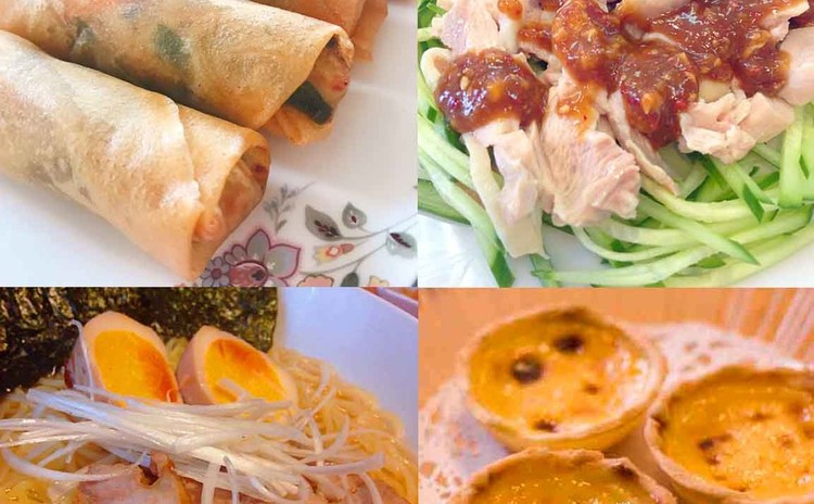 簡単中華★春巻、らーめん、煮豚、怪味鶏、エッグタルト