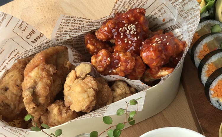 キンパ プルコギキンパ 韓国ヤンニョムチキン、卵スープなど韓国お弁当