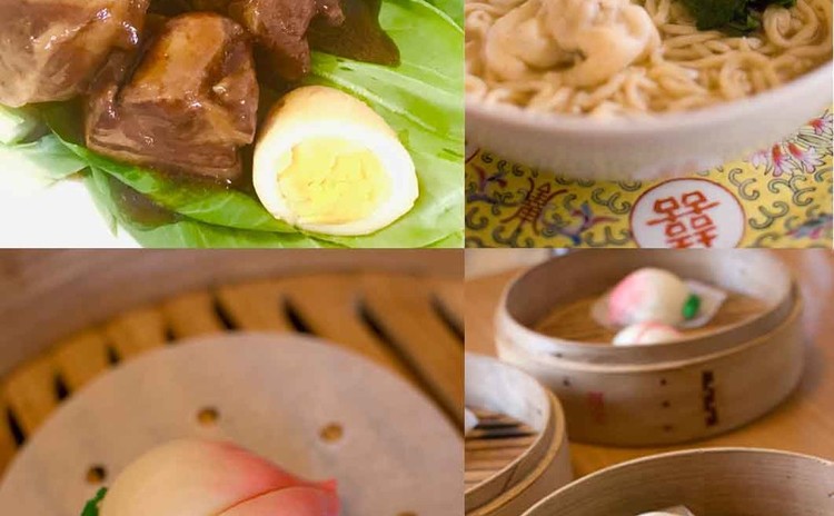 桃饅頭、蝦ワンタン麺、トンポーローを作りましょう♪