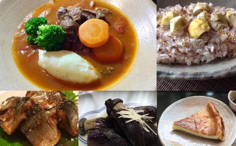 ☆プルプルすじ肉シチュー♪ごろごろ栗ごはん♪さんま甘辛煮♪チーズケーキ