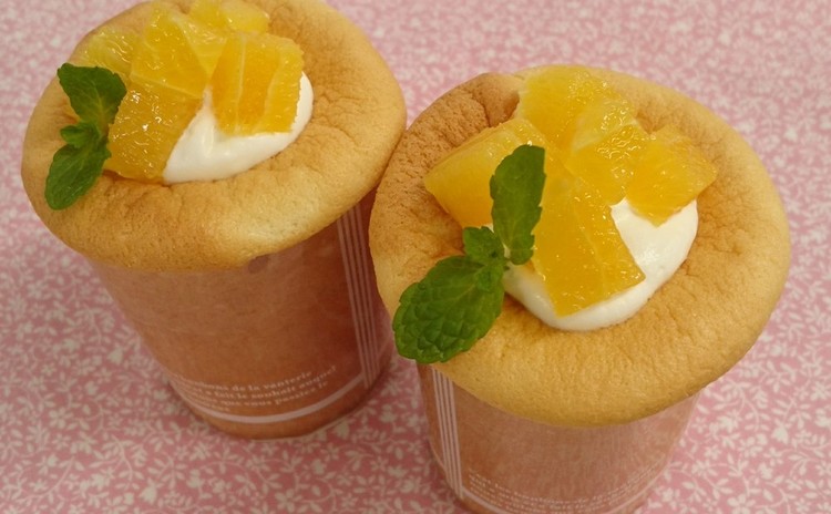 クリームシフォンケーキとオレンジの切り方レッスン