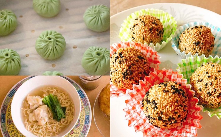 蝦の点心(蝦ショーロンポー&蝦ワンタン)胡麻団子を作りましょう♪