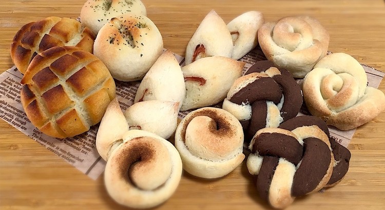 小麦,卵,乳製品不使用!1つの生地から6種類の米粉パン