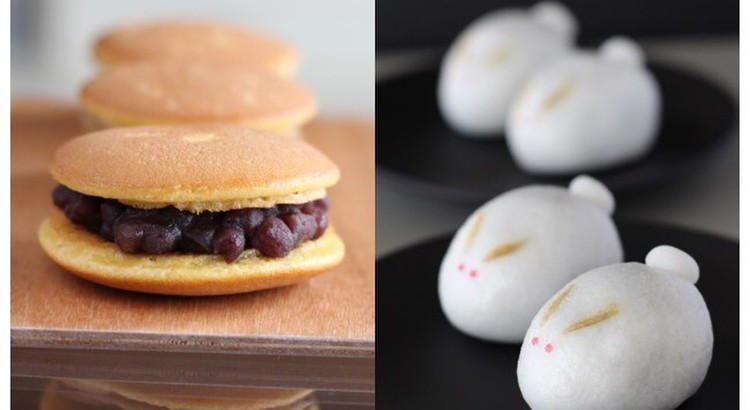 12月/「雪うさぎ」(薯蕷饅頭)と「まめどら焼き」