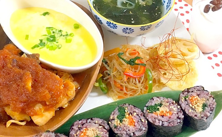 話題のチーズとろとろタッカルビと野菜たっぷりヘルシー韓国プレート全6品