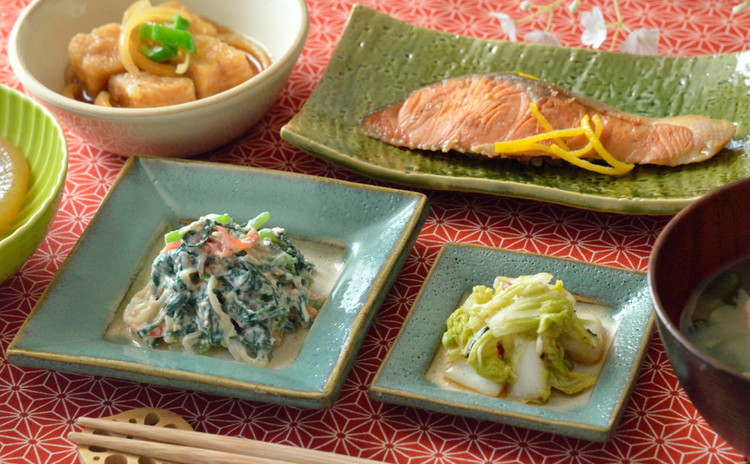 お魚メインで一汁五菜♪定番にしたい副菜も盛り沢山な和食献立です♪