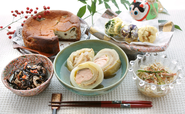 丁寧な煮物・さっと揚げ物・得する和え物・幸せお菓子。新春「花色献立」!