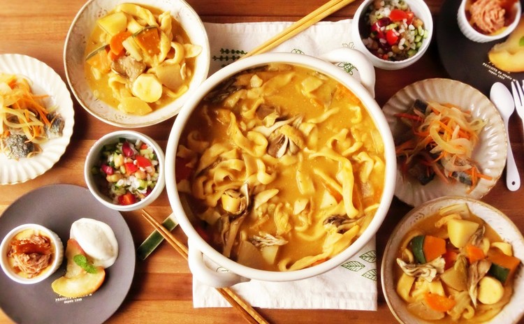 麺から作る山梨名物ほうとう&一人1尾サンマの三枚下ろし 全5品