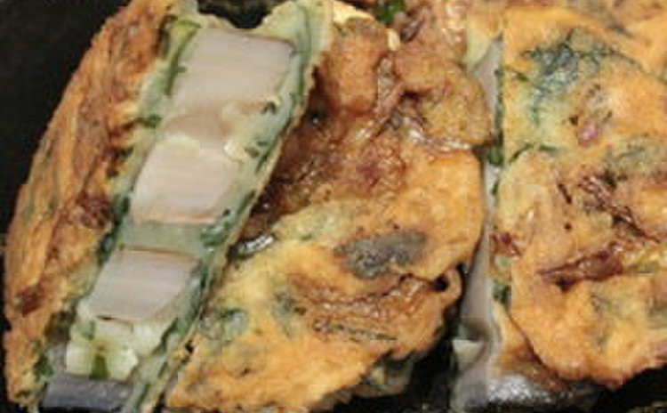 さっぱり豚のおろし蒸し、れんこんチヂミ、おかき唐揚げ